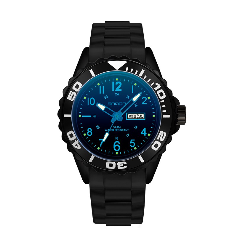 Sanda-Montre-bracelet bleue po - Silicone Band Women avis et prix